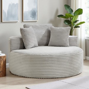 Round Memory Foam Chair Bed with 3 Pillows and Anti-Slip Base - 1 of 4