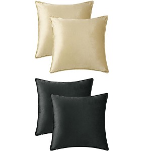 Unique Bargains Solid Velvet Home Decor Couch Sofa Living Room Throw Pillow Covers Pack of 4 - 1 of 4