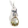 Northlight Rustic Rabbit with Easter Basket Standing Figure - 14" - Brushed White - image 4 of 4