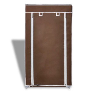 vidaXL 5 Tier Shoe Rack Tower Portable Storage Organizer with Shelf - Brown - 1 of 4