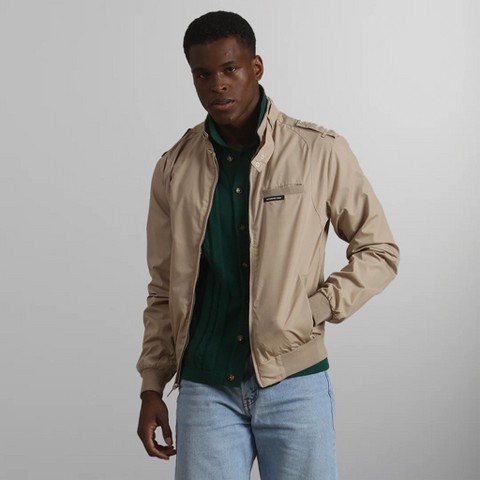 Мужские куртки Members Only Men's Classic Iconic Racer Bomber Jacket - Khaki - Large