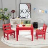 Costway 3PCS Kids Table & 2 Chairs Set Outdoor Heavy-Duty All-Weather Activity Table Set - 3 of 4