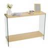 ARTLOGE 31.5in/40in/48in Coffee Table Rectangular Tempered Glass Wood-tone MDF Table W/ Shelf Living Room - 4 of 4