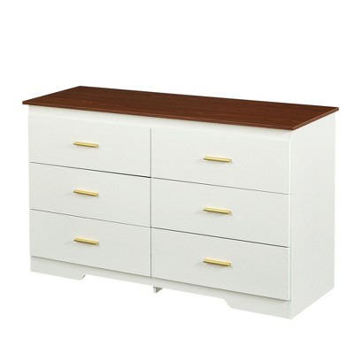 NicBex 6 Drawers Double Dresser for Bedroom,Chest of Drawers with Gold Metal Handle,Freestanding Dresser,Storage Dressers for Bedroom