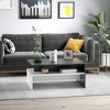 HOMCOM Modern Coffee Table,  2-tier Rectangular Center Table with Storage Shelves for Living Room, Black/White - 3 of 4