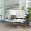 Outdoor Patio Acacia Wood Porch Swing Bench with Classic Slatted Design, 800 lb Capacity, 8-Foot Hanging Chains - 3 of 4