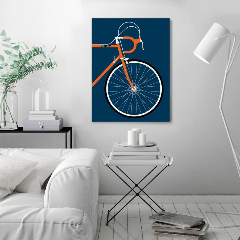 Americanflat Mid Century Modern Wall Art Room Decor - Orange Racing Bike by Bo Lundberg, 2 of 7