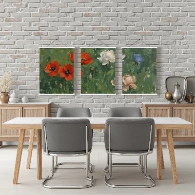 Floral Canvas Wall Art with Strong Artistic and Visual Aesthetics,3 - Pieces