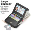 FATMOON Small Wallet for Women - Leather Credit Card Holder, Compact Bifold Purse for Everyday & Travel,ID Window Zip Pocket Wallet - 4 of 4
