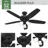 52" Builder Ceiling Fan (Includes LED Light Bulb) Black - Hunter Fan - 2 of 4