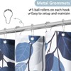 Aoibox Blue Eucalyptus Shower Curtain with Floral Watercolor Leaves, Botanical Nature Fabric Bath Curtain for Country Style Bathroom Decor - 3 of 4