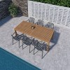 Amazonia Beijo 7pc Teak Finish Wood 100% FSC Rectangular Patio Dining Set Gray - 3 of 4