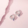 Girl's CZ Birthstone Heart Screw Back Sterling Silver Earrings - In Season Jewelry - 4 of 4