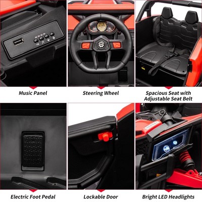 Red 24V Battery Powered Ride-On UTV Car with Remote Control
