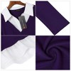 Clearlove Women's Long Sleeve V Neck Contrast Collar Shirt A-line Pleated Office Tunic - 4 of 4