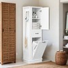 Modern Tall Storage Cabinet – Tilt-Out Compartment, Adjustable Shelves, 80LBS Capacity, Soft-Close Hinges - Leovsnove - 2 of 4