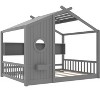Polibi Floor House Bed with Built-In Storage Shelves & Slatted Roof - 4 of 4