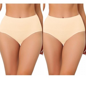 Allegra K Women's High Waist Shaping Tummy Control Breathable Briefs 2 Packs - 1 of 4