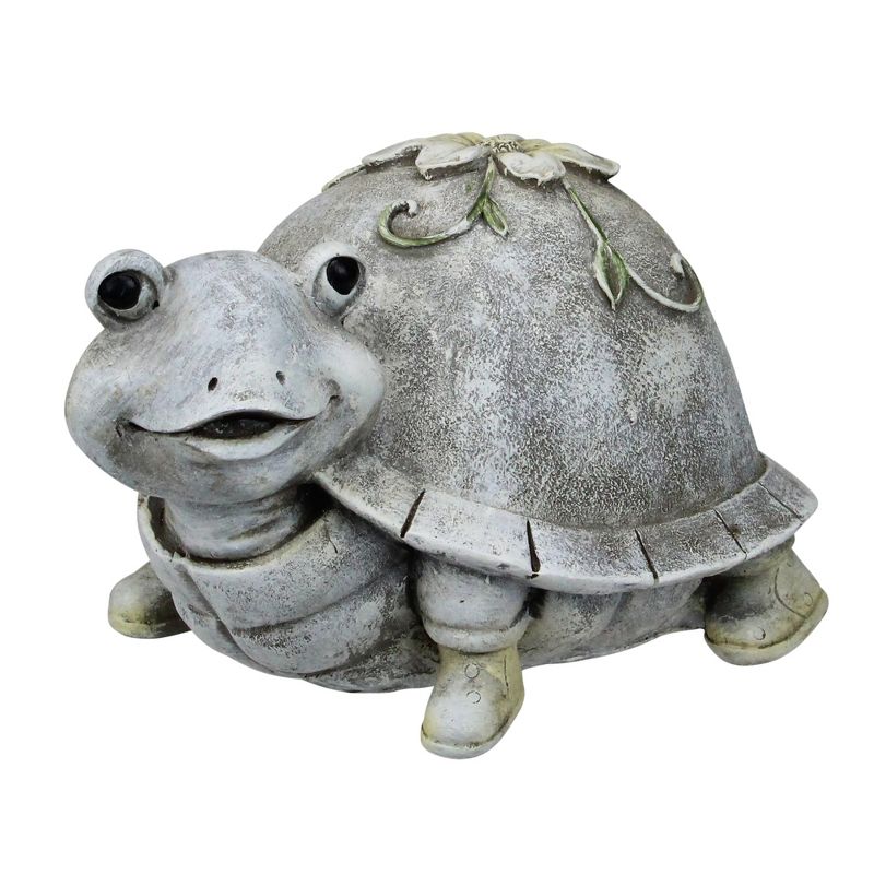 Roman 5.5" Gray and White Outdoor Turtle in Rain Boots Garden Statue, 2 of 4