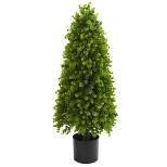 Nearly Natural 3-ft Eucalyptus Topiary Artificial Tree (Indoor/Outdoor)