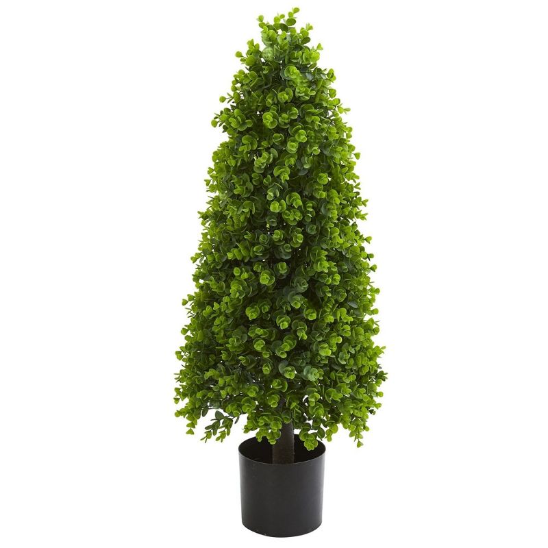 Nearly Natural 3-ft Eucalyptus Topiary Artificial Tree (Indoor/Outdoor), 1 of 2