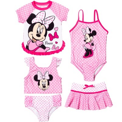 Mickey Mouse & Friends Minnie Mouse Girls One Piece Bathing Suit Bikini ...