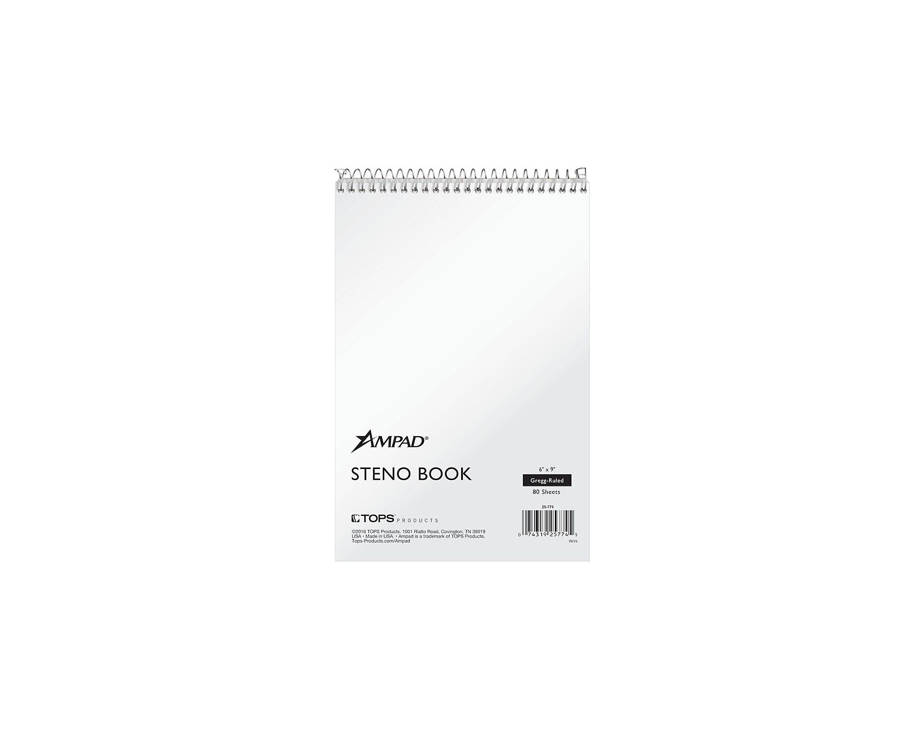 Ampad Steno Pad 6" x 9" Gregg Ruled White 304204
