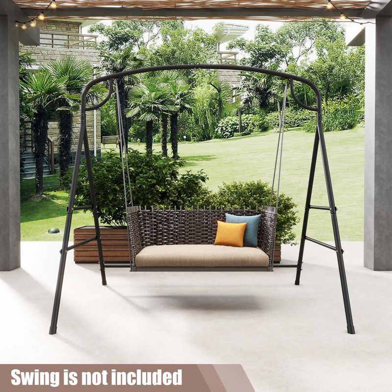Costway Patio Metal Swing Stand Heavy-Duty A-Shaped Swing Frame with Double Side Bars, 2 of 10