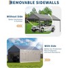 10 x 20 FT, Heavy Duty Carport Canopy with Roll Up and Down Mesh Window, Outdoor Portable Garage with Removable Sidewalls, All Season Tarp for Car - 4 of 4