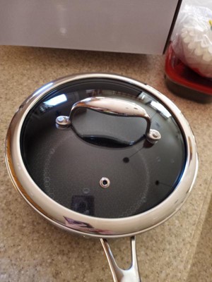 Hexclad 3 Quart Hybrid Stainless Steel Pot Saucepan With Glass Lid - Easy  To Clean : Target