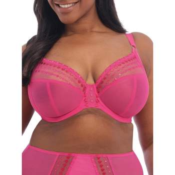 Elomi Charley Banded Plunge Underwire Bra (4380),40F,Pansy at   Women's Clothing store