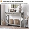 43" Entryway Table, Console Table with Rattan Drawers, Boho Rattan Entryway Table, for Entryway, Living Room, Hallway, Foyer - 2 of 4