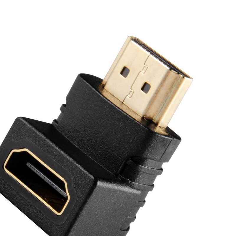 Insten Right Angle 90 Degree HDMI Female to Male Extend Adapter F/M, 3 of 5