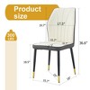 FURNIinspire Dining Chairs A set of 4 PU Comfort modern Dining Chairs, black Metal Legs Dining Chairs For Kitchen, White And Gray, 18"*18"*37" - 3 of 4