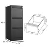 NicBex 3 Drawer File Cabinet with Lock,Office Cabinet with Handle Free Design,Modern Vertical Storage Cabinet,Filing Cabinets for Home Office - 3 of 4