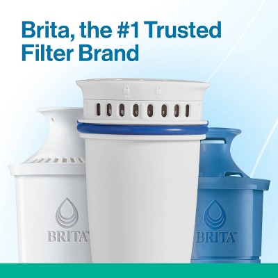 Brita Water Filter 10-Cup Tahoe Water Pitcher Dispenser with Refillable Water Filter - White
