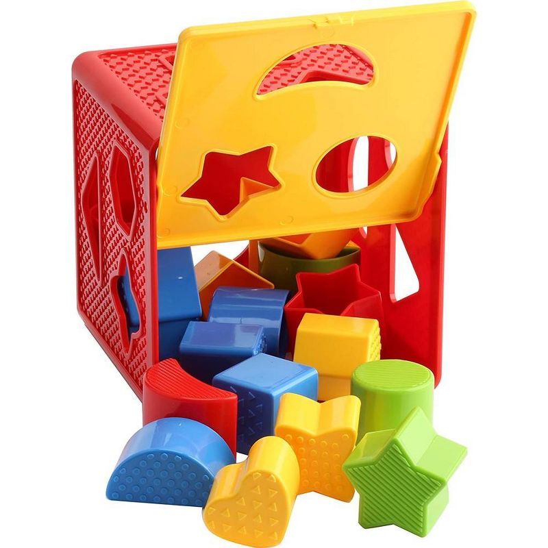 Baby Shape Sorter Toy Blocks - Childrens Blocks Includes 18 Shapes - Color Recognition Shape Toys with Colorful Sorter Cube Box - Play22Usa, 4 of 9