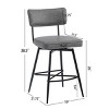 FURNIinspire Counter And Bar Stools Swivel Counter Height Stools Set of 2, Kitchen Bar Stool with Footrest, PU Cushion, Gray, 19"*21.75"*38.5" - 3 of 4