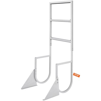 Cesicia Silver Aluminum Alloy Pontoon Boat 3-Step Ladder with 2inches Wide Step and Nonslip Rubber Mat