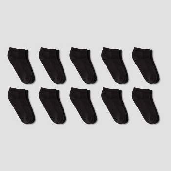 Boys' 10pk Low Cut Athletic Socks - Cat & Jack™ Black