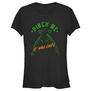 Juniors Womens Stranger Things St. Patrick's Day Demogorgon Pinch Me If You Dare T-Shirt - 1 of 4