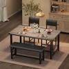 Dining Table Set for 4, Kitchen Table and 2 Upholstered Chairs with Bench, Rectangular Dining Room Set - 3 of 4