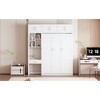 Full Size Wall Murphy Bed with Desk, Top Cabinet and Storage Shelves - 4 of 4