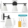 POWLIG 24.33-in 3-Light Matte Black Bathroom Vanity Light Fixture with Opal Frosted Glass Shade - 3 of 4