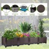Raised Garden Bed Planter Box with Drainage & Water Reservoir, Indoor/Outdoor Plastic Planter for Vegetables, Herbs, Flowers & Succulents - 4 of 4