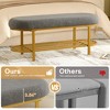 GYIIYUO 46" Shoe Storage Bench with Cushion Entryway Bench Modern Metal Legs Shoe Rack end of Bed with Shelf - 4 of 4