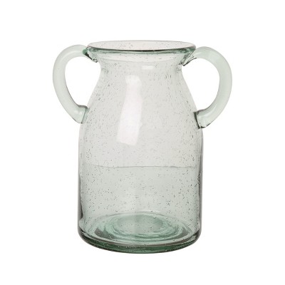 Transpac Glass Clear Everyday Double Handle Wide Vase