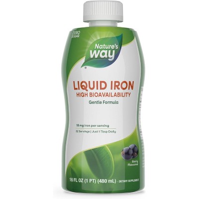 Nature'S Way Liquid Iron Sugar-Free Berry Flavor 16Oz