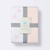 Jersey Fitted Crib Sheet - Pink Hearts and Solid Pink - 2pk - Cloud Island™ - image 4 of 4