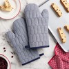 MARTHA STEWART Honeycomb Quilted Chambray Oven Mitt 2-Pack Set - 4 of 4